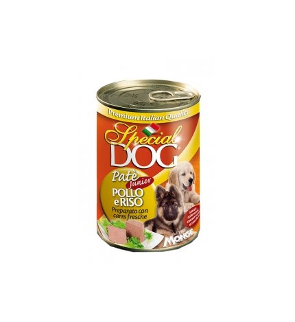 MONGE CANE SPECIAL DOG JUNIOR PATE' AL POLLO DA 400 GR IN LATTINA