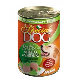MONGE CANE SPECIAL DOG PATE' AL VITELLO E VERDURE DA 400 GR IN LATTINA