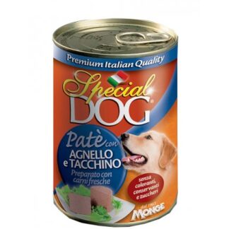 MONGE CANE SPECIAL DOG PATE' ALL'AGNELLO E TACCHINO DA 400 GR IN LATTINA