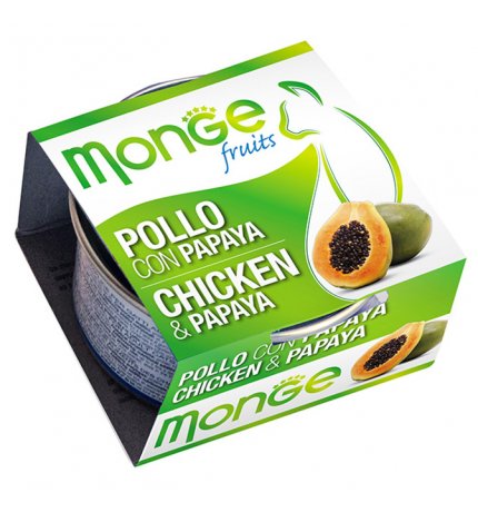 MONGE GATTO FRUIT AL POLLO E PAPAYA DA 80 GR IN LATTINA