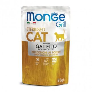 MONGE GATTO GRILL STERILIZZATO AL GALLETTO DA 85 GR IN BUSTA