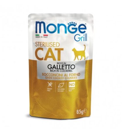 MONGE GATTO GRILL STERILIZZATO AL GALLETTO DA 85 GR IN BUSTA