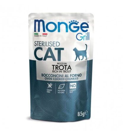 MONGE GATTO GRILL STERILIZZATO ALLA TROTA DA 85 GR IN BUSTA