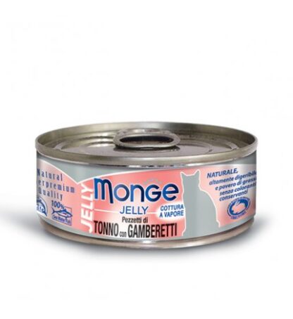 MONGE GATTO JELLY AL TONNO E GAMBERI DA 80 GR IN LATTINA