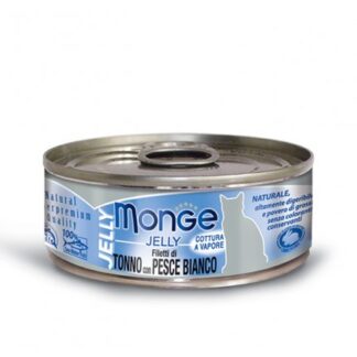 MONGE GATTO JELLY AL TONNO E PESCE BIANCO DA 80 GR IN LATTINA