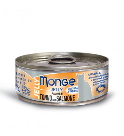 MONGE GATTO JELLY AL TONNO E SALMONE DA 80 GR IN LATTINA