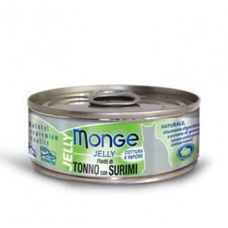 MONGE GATTO JELLY AL TONNO E SURIMI DA 80 GR IN LATTINA