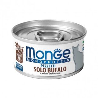 MONGE GATTO MONOPROTEICO PEZZETTI SOLO BUFALO DA 80 GR IN LATTINA