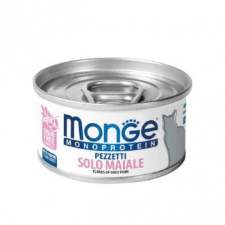 MONGE GATTO MONOPROTEICO PEZZETTI SOLO MAIALE DA 80 GR IN LATTINA