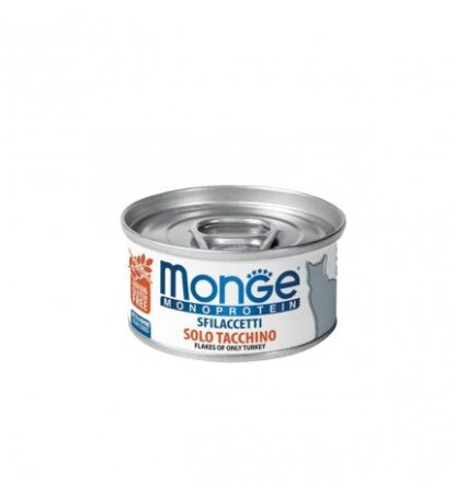 MONGE GATTO MONOPROTEICO SFILACCETTI SOLO TACCHINO DA 80 GR IN LATTINA