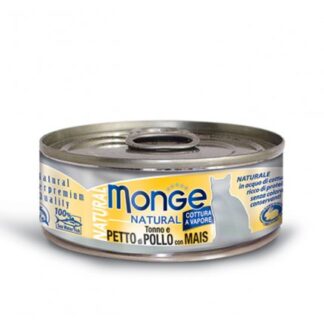 MONGE GATTO NATURAL AL POLLO E MAIS DA 80 GR IN LATTINA