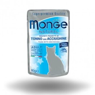 MONGE GATTO NATURAL TONNO CON ALICI DA 80 GR IN BUSTA