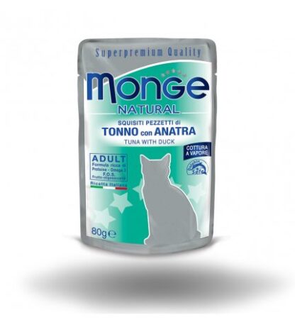 MONGE GATTO NATURAL TONNO CON ANATRA DA 80 GR IN BUSTA