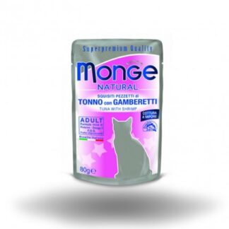 MONGE GATTO NATURAL TONNO CON GAMBERI DA 80 GR IN BUSTA