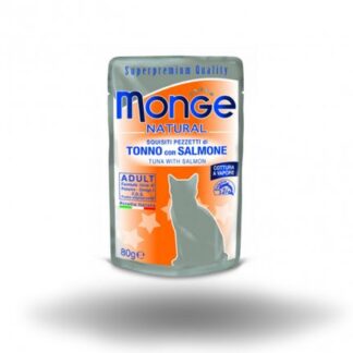 MONGE GATTO NATURAL TONNO CON SALMONE DA 80 GR IN BUSTA
