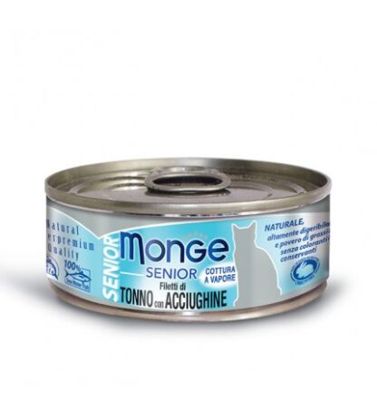 MONGE GATTO SENIOR AL TONNO & ALICI DA 80 GR IN LATTINA