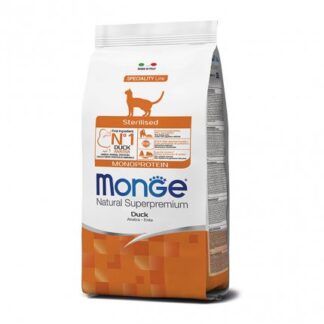 MONGE GATTO STERILIZZATO ALL'ANATRA DA 10 KG