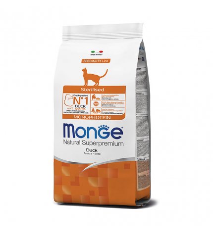 MONGE GATTO STERILIZZATO ALL'ANATRA DA 10 KG