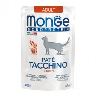MONGE MONOPROTEICO GATTO ADULT PATE' AL TACCHINO DA 85 GR IN BUSTA