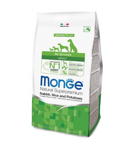 MONGE SUPERPREMIUM CANE ADULT ALL BREEDS CONIGLIO RISO E PATATE DA 12 KG