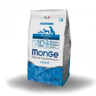MONGE SUPERPREMIUM CANE ADULT ALL BREEDS LIGHT SALMONE E RISO DA 2,5 KG