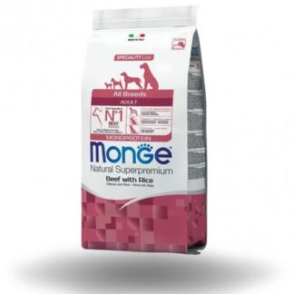 MONGE SUPERPREMIUM CANE ADULT ALL BREEDS MANZO E RISO DA 12 KG