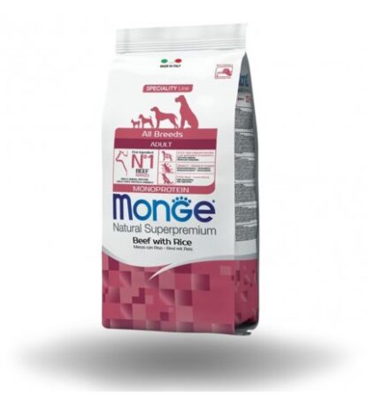 MONGE SUPERPREMIUM CANE ADULT ALL BREEDS MANZO E RISO DA 12 KG