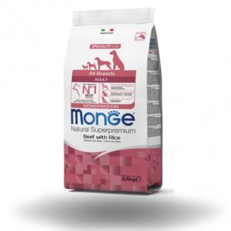 MONGE SUPERPREMIUM CANE ADULT ALL BREEDS MANZO E RISO DA 2,5 KG