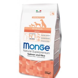MONGE SUPERPREMIUM CANE ADULT ALL BREEDS SALMONE E RISO DA 2,5 KG