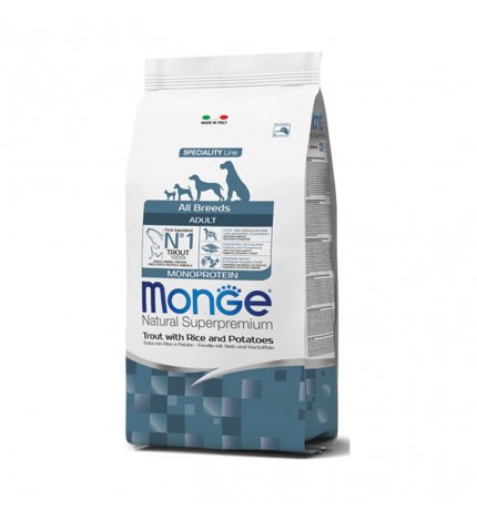 MONGE SUPERPREMIUM CANE ADULT ALL BREEDS TROTA DA 12 KG