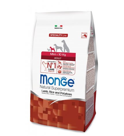 MONGE SUPERPREMIUM CANE ADULT MINI AGNELLO RISO PATATE DA 800 GR