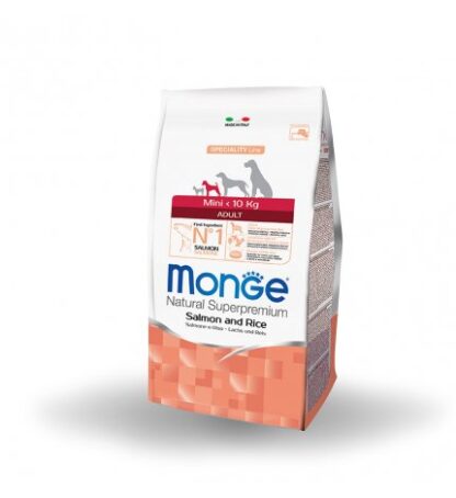 MONGE SUPERPREMIUM CANE ADULT MINI SALMONE E RISO DA 7,5 KG