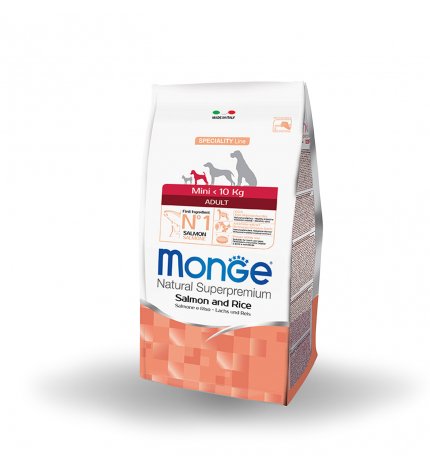 MONGE SUPERPREMIUM CANE ADULT MINI SALMONE E RISO DA 7,5 KG