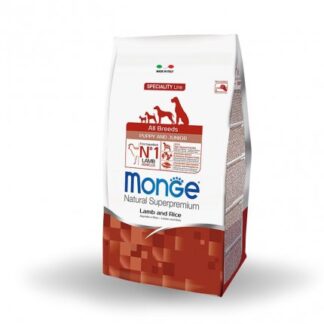 MONGE SUPERPREMIUM CANE PUPPY & JUNIOR ALL BREEDS AGNELLO E RISO DA 2,5 KG