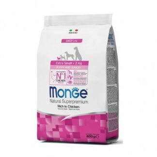 MONGE SUPERPREMIUM CANE PUPPY & JUNIOR EXTRA SMALL PUPPY POLLO DA 800 GR