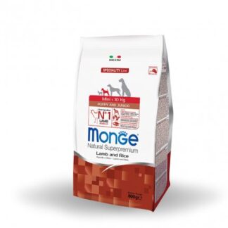 MONGE SUPERPREMIUM CANE PUPPY & JUNIOR MINI AGNELLO E RISO DA 800 GR