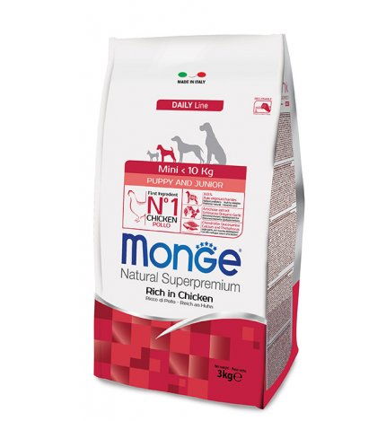 MONGE SUPERPREMIUM CANE PUPPY & JUNIOR MINI DA 3 KG