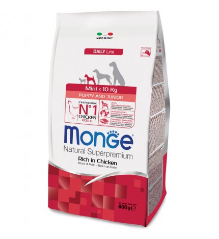 MONGE SUPERPREMIUM CANE PUPPY & JUNIOR MINI DA 800 GR
