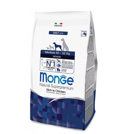 MONGE SUPERPREMIUM CANE SENIOR MEDIUM DA 12 KG
