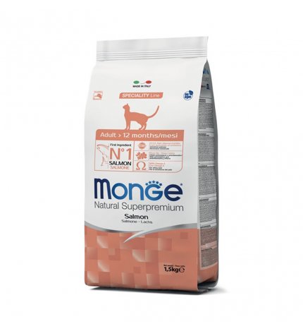 MONGE SUPERPREMIUM GATTO ADULT AL SALMONE DA 1,5 KG