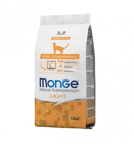 MONGE SUPERPREMIUM GATTO ADULT LIGHT AL TACCHINO DA 1,5 KG