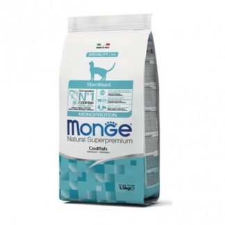 MONGE SUPERPREMIUM GATTO ADULT STERILIZZATO AL MERLUZZO DA 1,5 KG