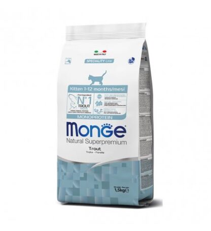 MONGE SUPERPREMIUM GATTO KITTEN MONOPROTEICO ALLA TROTA DA 1,5 KG