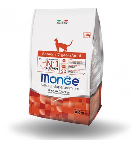MONGE SUPERPREMIUM GATTO SENIOR 7+ AL POLLO DA 400 GR