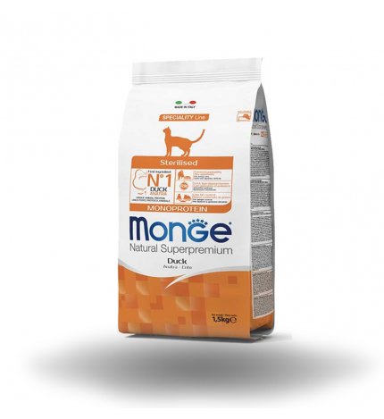 MONGE SUPERPREMIUM GATTO STERILISED ALL' ANATRA DA 1,5 KG