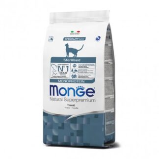 MONGE SUPERPREMIUM GATTO STERILISED MONOPROTEICO ALLA TROTA DA 400 GR
