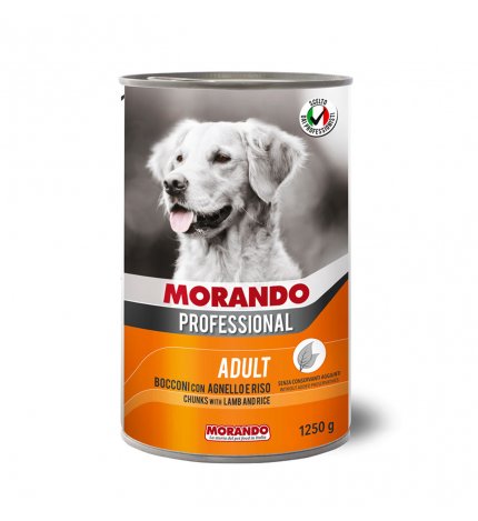 MORANDO MIGLIOR CANE PROFESSIONAL BOCCONI CON AGNELLO E RISO DA 1250 GR IN LATTINA