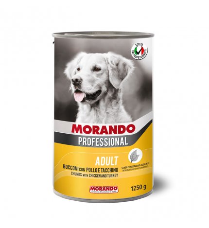 MORANDO MIGLIOR CANE PROFESSIONAL BOCCONI CON POLLO E TACCHINO DA 1250 GR IN LATTINA