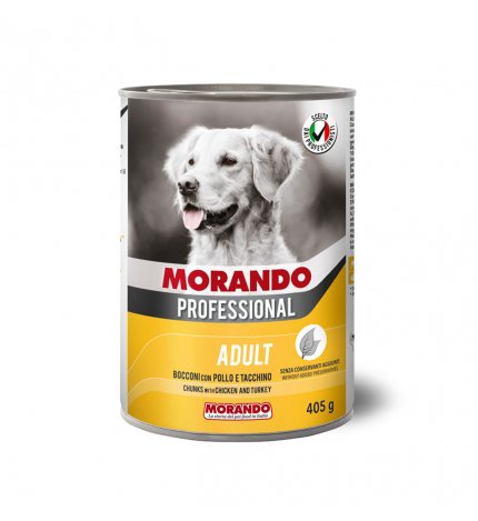 MORANDO MIGLIOR CANE PROFESSIONAL BOCCONI CON POLLO E TACCHINO DA 405 GR IN LATTINA