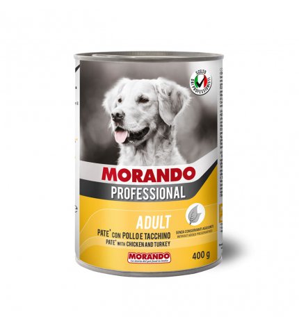 MORANDO MIGLIOR CANE PROFESSIONAL PATE' POLLO E TACCHINO DA 400 GR IN LATTINA